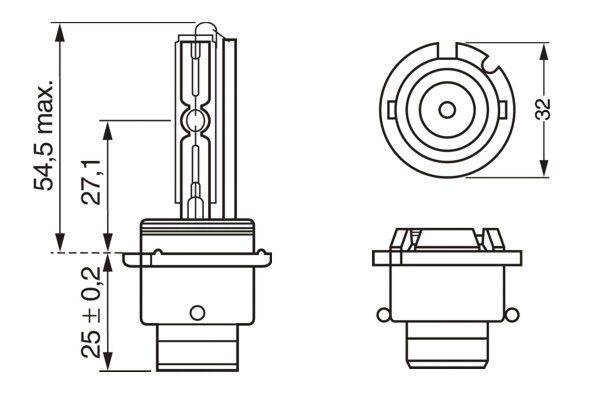 BOSCH 1 987 302 904 Лампа! XENON (D2S) 35W P32d-2