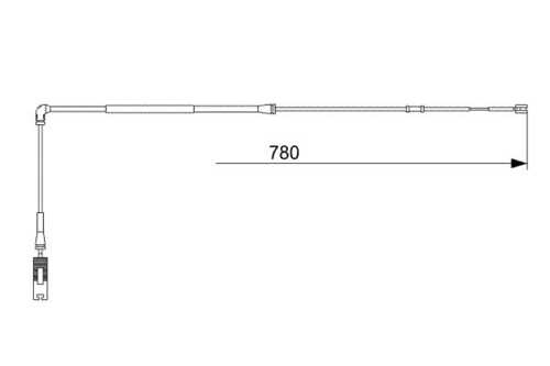 BOSCH 1 987 473 009 Датчик износа колодок передних! L=1220 LandRover Range Rover 4.4/5.0/3.0TD/3.6TD 02>