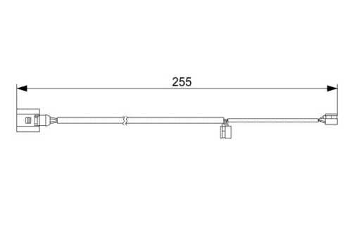 BOSCH 1987473013 QBWS0226 [7L0907637B] датчик износа колодок зад. vw Touareg,Porsche Cayenne 02>L=255