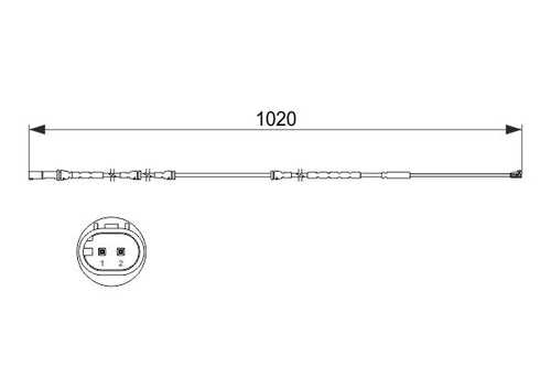 BOSCH 1 987 473 510 Датчик износа колодок пер.! L=1020 BMW X5/X6 E70/F15/E71 3.5-5.0/3.0d 09>