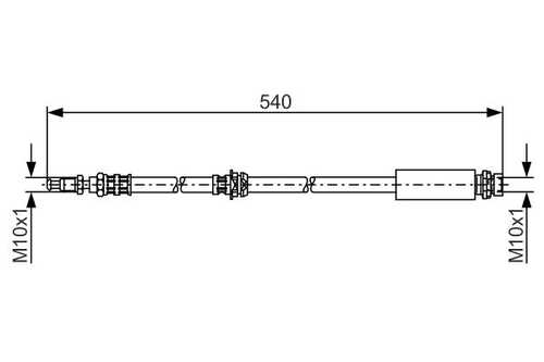 BOSCH 1987476057 Шланг торм. пер. Ford Fusion 1.25/1.4/1.6/1.4TDCi/1.6TDCi 02> L=540