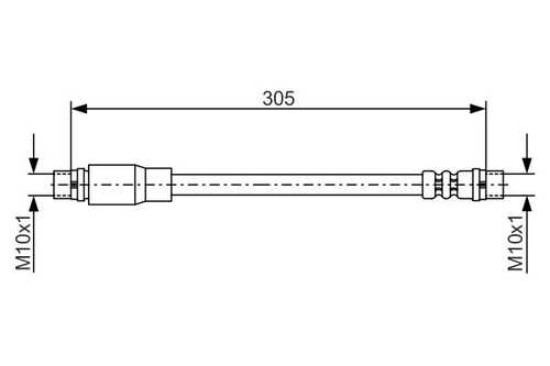 BOSCH 1987476171 Шланг торм. пер. Audi A4 1.6-3.2 04> L=305