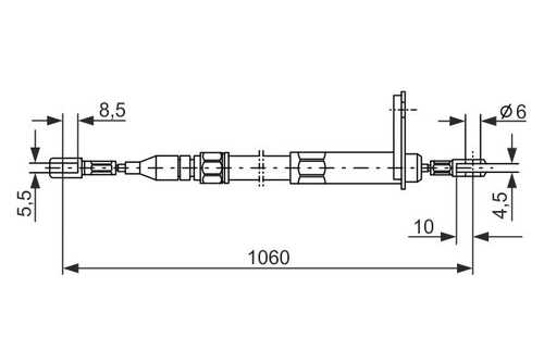 BOSCH 1987477047 Трос ручника л.+п. MB W201/W124 all 83>