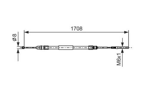 BOSCHDIAGNOSTICS 1987477531 Трос ручника правый! L=1708/1140 BMW E46 all 97>