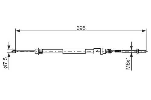 BOSCH 1987477572 Трос ручника л. Peugeot 406 all 96> disc