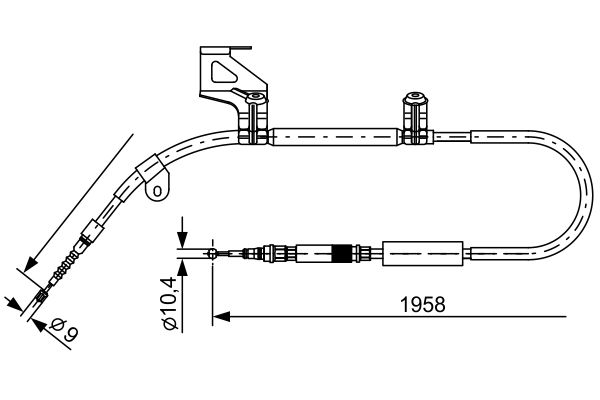 BOSCH 1987477603 Трос ручника л.! Audi A6 all 98>