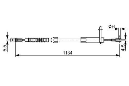 BOSCHDIAGNOSTICS 1 987 477 749 Трос ручника! MB W140 2.8/3.2/4.2/3.0TD/3.4TD 91-98