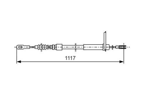 BOSCH 1987477750 Трос ручного тормоза зад. прав. MB W140 all 91-98