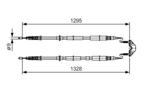 BOSCH 1 987 477 908 Трос ручника задний L=1295! Opel Astra H,Vauxhall Astra Mk V (H) 1.3-2.0 04>