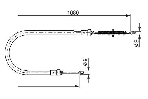 BOSCH 1 987 477 955 Трос, стояночная тормозная система