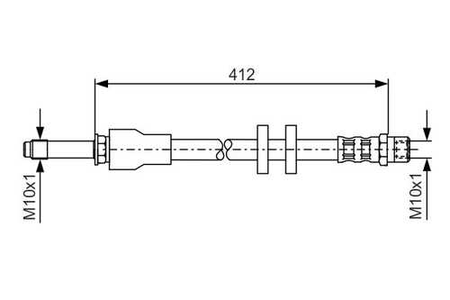 BOSCH 1987481021 Шланг торм. пер. Volvo XC90 2.4/2.5/2.9/3.2 02> L=412