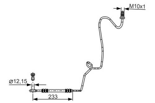 BOSCH 1987481339 Шланг тормозной задний правый! L=233 Audi A3, Skoda Octavia, VW Golf/Bora 97>