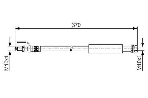 BOSCH 1987481487 Шланг тормозной передний! L=370mm с ABS Ford Transit 06>