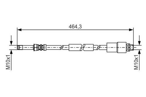 BOSCH 1987481541 Шланг тормозной задний! L=460 MB Sprinter (906) 5-t 06>