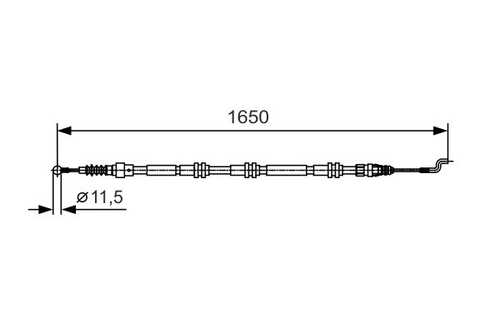 BOSCH 1 987 482 016 Трос ручника правый! L=1650 VW T5 2.5TDI 04-09