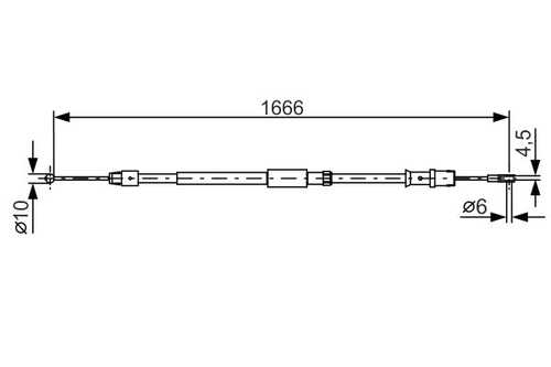 BOSCH 1987482032 Трос ручника зад. лев.+прав.! MB Sprinter all 06>