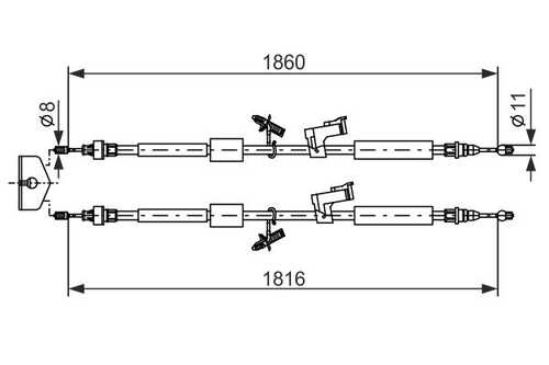 BOSCH 1 987 482 189 Трос, стояночная тормозная система