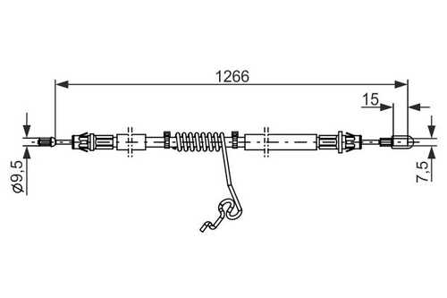 BOSCH 1 987 482 281 Трос ручника задний правый! L=1262 Ford Transit FT 350 2.4TDCi 06>