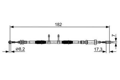 BOSCH 1987482450 Трос ручника! L=1908 Fiat Ducato, Peugeot Boxer, Citroen Jamper 2.0D-3.0HDi 06>