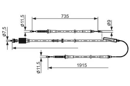 BOSCH 1 987 482 801 Трос тормозной ELECTR PARK