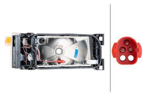 HELLA 1EG 007 150-091 Фара левая прямоуг. с указателем поворота лампа H4 Scania 94/114/124/144/164