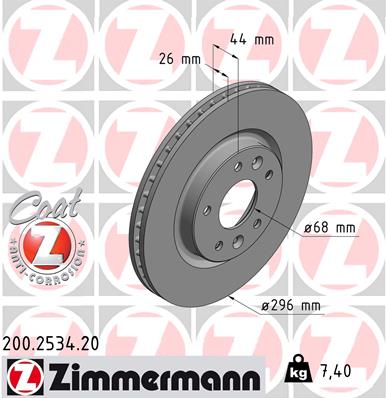 ZIMMERMANN 200253420 Тормозной диск