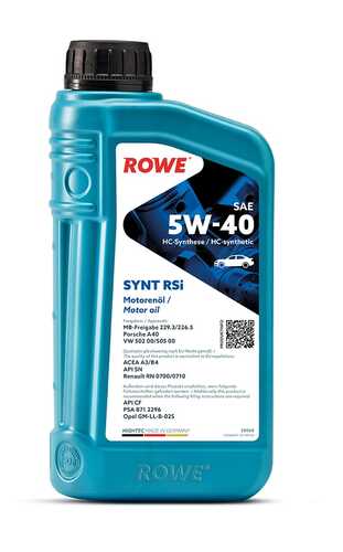 ROWE 20068001099 Масло моторное HIGHTEC SYNT RSI 5w-40 (1л);Масло моторное синтетическое HIGHTEC SYNT RSi SAE 5W-40 1л