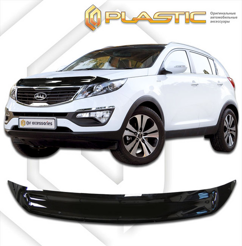 CAPLASTIC 2010010105471 Дефлектор капота Kia Sportage 2011 2015 (Classic черный)