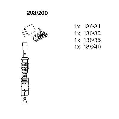 BREMI 203/200 Комплект проводов! BMW E36/E34/Z3 1.8 M43 93>