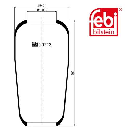 FEBI 20713 Пневмоподушка кон 492-240-130.8/130.8 подъем оси Volvo