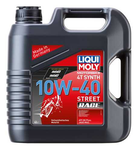 LIQUIMOLY 20754 LiquiMoly 10W40 Motorbike 4T Synth Street Race (4L) масло моторное! синт. для мотоц. API-SN, MA-2