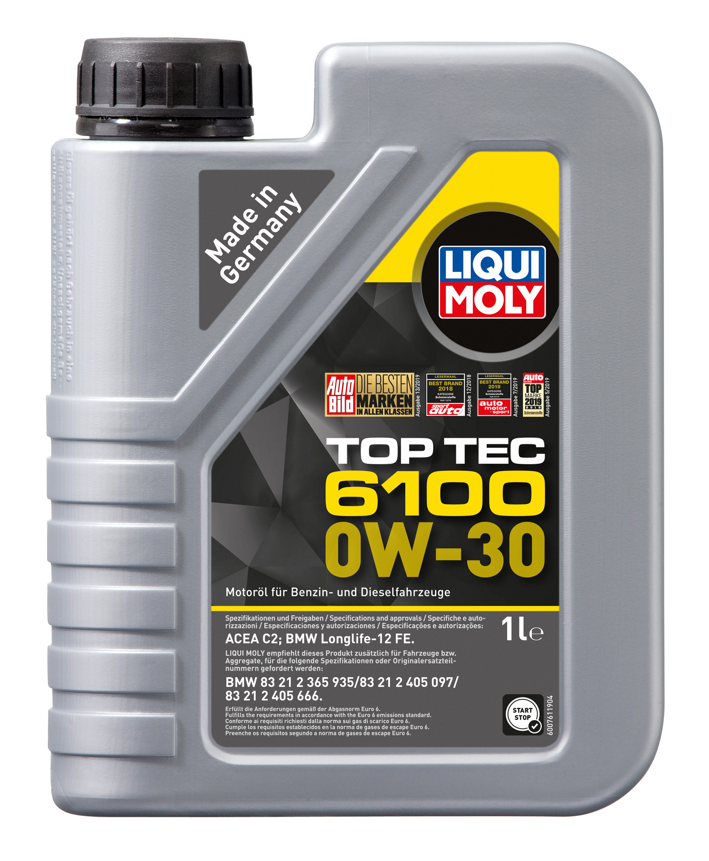 LIQUIMOLY 20777 LiquiMoly нс-синт. мот. масло Top Tec 6100 0W-30 C2 (1л);Моторное масло HC-синтетическое LIQUI MOLY Top Tec 6100 0W-30 (1л.)