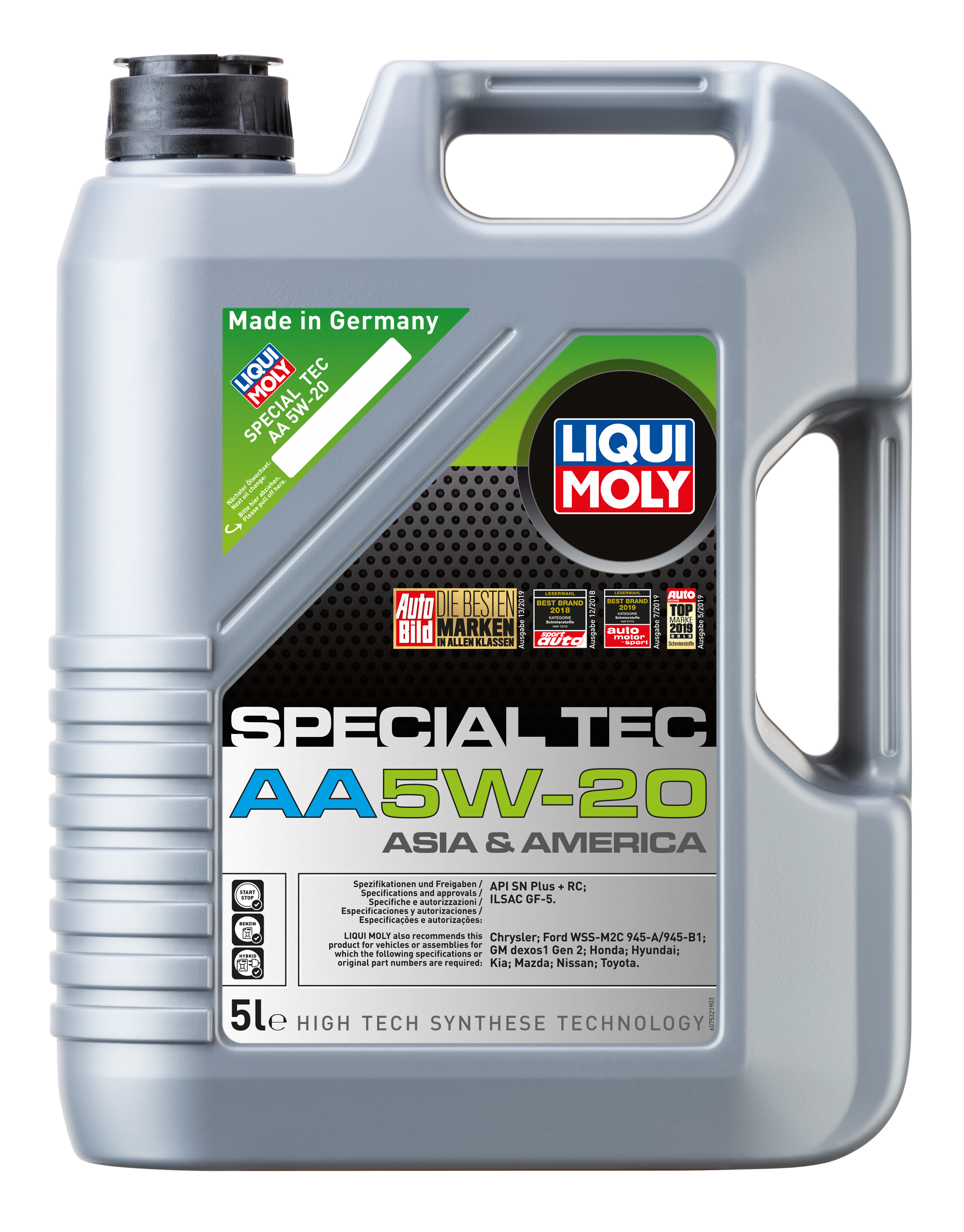 LIQUIMOLY 20793 LIQUI MOLY, масло моторное синт. SPECIAL TEC AA 5W-20 5 л, германия