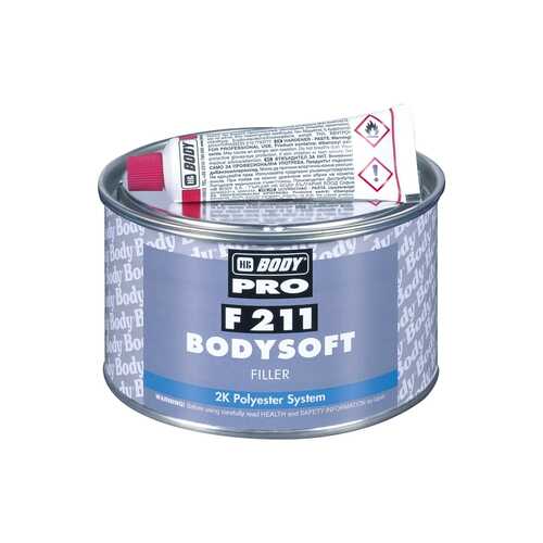 BODYPARTS 2112300000 Шпатлевка! BODY св-жел. 0.25кг PRO F211 SOFT полиэфирная среднезернистая