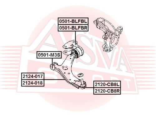 ASVA 2120-CB8R Опора шаровая передняя нижняя правая;Рычаг