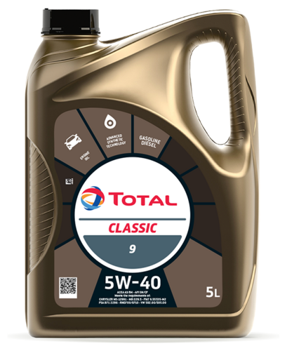 TOTAL 213696 5W40 CLASSIC 9 (5L) масло моторное! API SN/CF, ACEA A3/B4