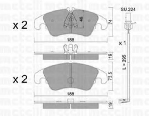 METELLI 2207754K Колодки тормозные дисковые