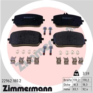 ZIMMERMANN 22962.180.2 Колодки дисковые передние! MB GLE 350 18-21/GLS 19>