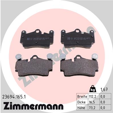 ZIMMERMANN 23694.165.1 Колодки тормозные