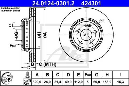 ATE 24012403012 Brake Disc