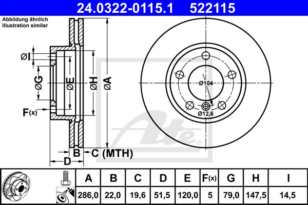 ATE 24.0322-0115.1 Диск тормозной передний! BMW E36/E46 1.8-2.5D M42-M52 91>