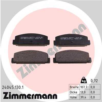 ZIMMERMANN 24045.130.1 Колодки дисковые задн. 108x39x13 Mazda 3231.4-2.0TD 98-03/6 1.8-2.0D 02>