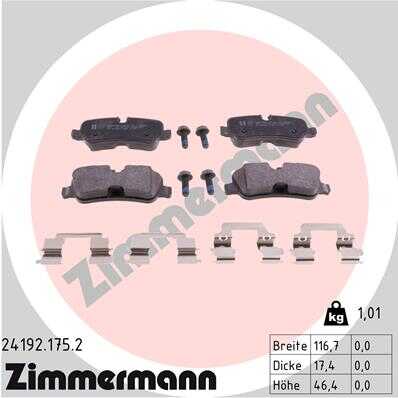 ZIMMERMANN 24192.175.2 Колодки тормозные задние