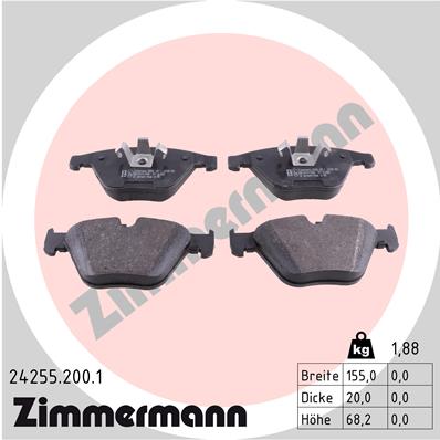 ZIMMERMANN 242 5520 01 Колодки дисковые передние! BMW E90/E91/E92/E93 06>