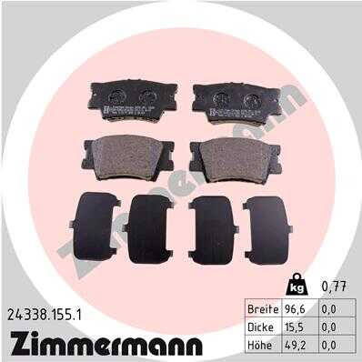 ZIMMERMANN 243381551 Колодки дисковые задн. 97x49x16 Toyota Rav 4 2.4/3.5i/2.4D 4WD 06>
