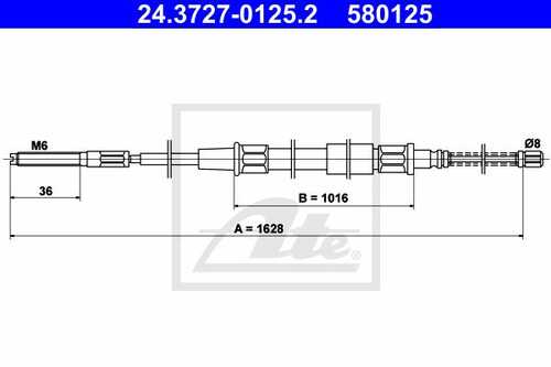 ATE 24.3727-0125.2 JP609415001 [357609721] трос ручника VW Golf/Vento 1.6-1.9D 88-97