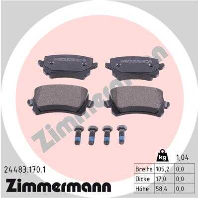 ZIMMERMANN 24483.170.1 Комплект тормозных колодок, дисковый тормоз