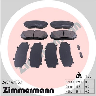 ZIMMERMANN 24544.175.1 Комплект тормозных колодок, дисковый тормоз