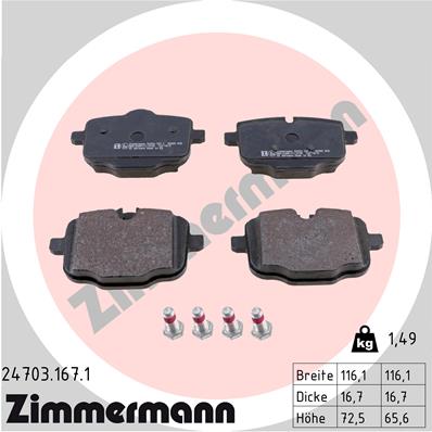 ZIMMERMANN 24703.167.1 Колодка томозная