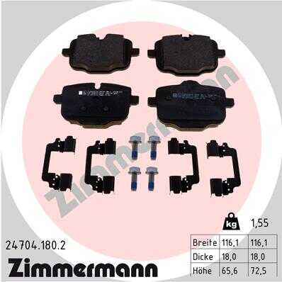 ZIMMERMANN 24704.180.2 Колодки дисковые задние! BMW 7 G11/G12 3.0-4.4/3.0D 15>